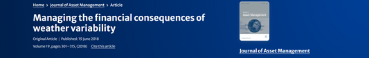 Managing the financial consequences of weather variability (2018)